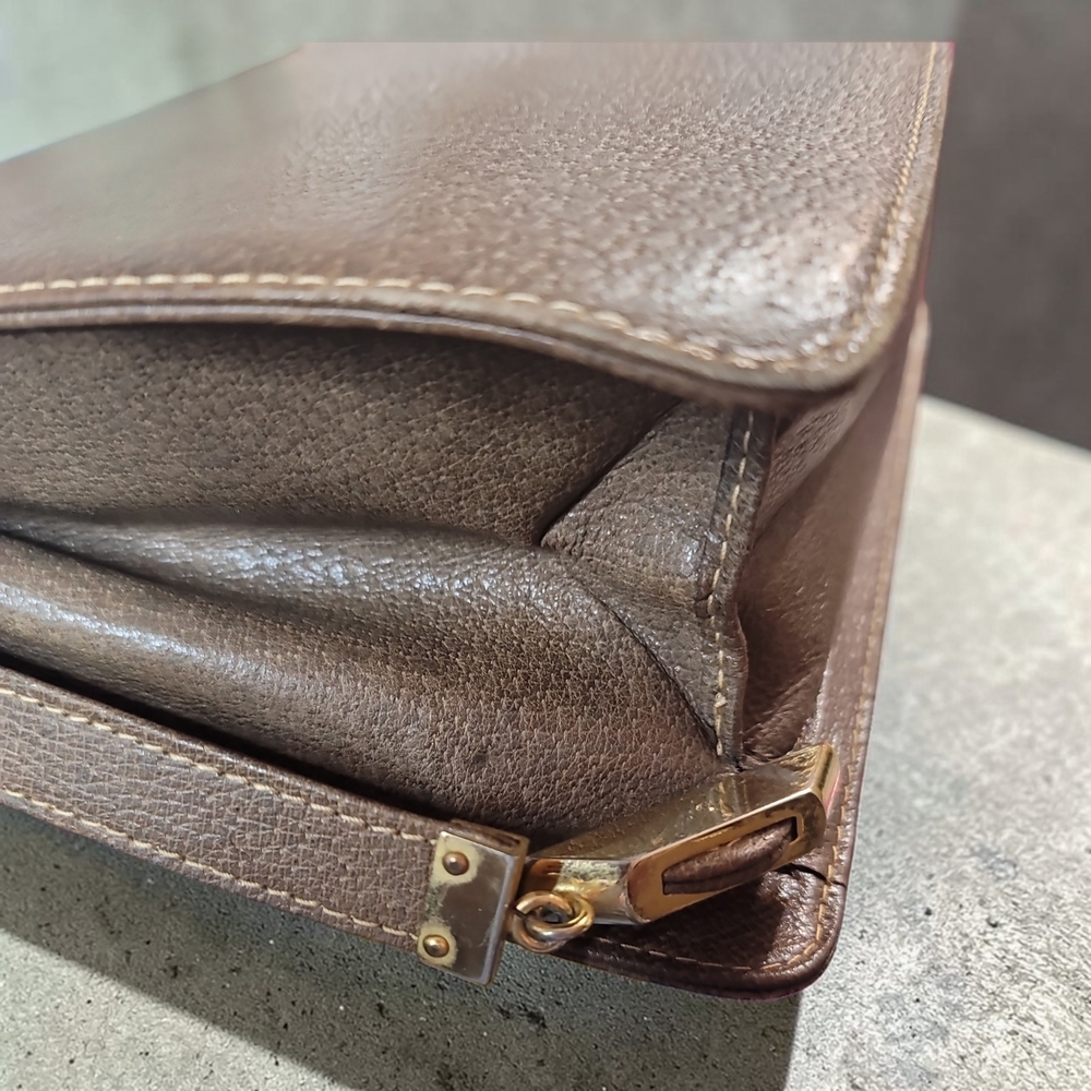 GUCCI VTG 70's Brown Leather Flap Accordian Style Shoulder Bag Rehab W/COA - Picture 10 of 15